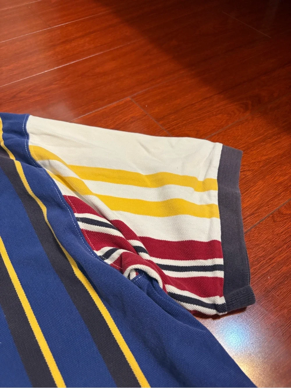 Men’s Vintage Polo Ralph Lauren Color Block Striped Polo Size XXL Red Blue
